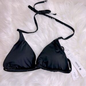 NWT AQUA Swim Triangle Bikini Top - Lightly Padded Black Size Small
